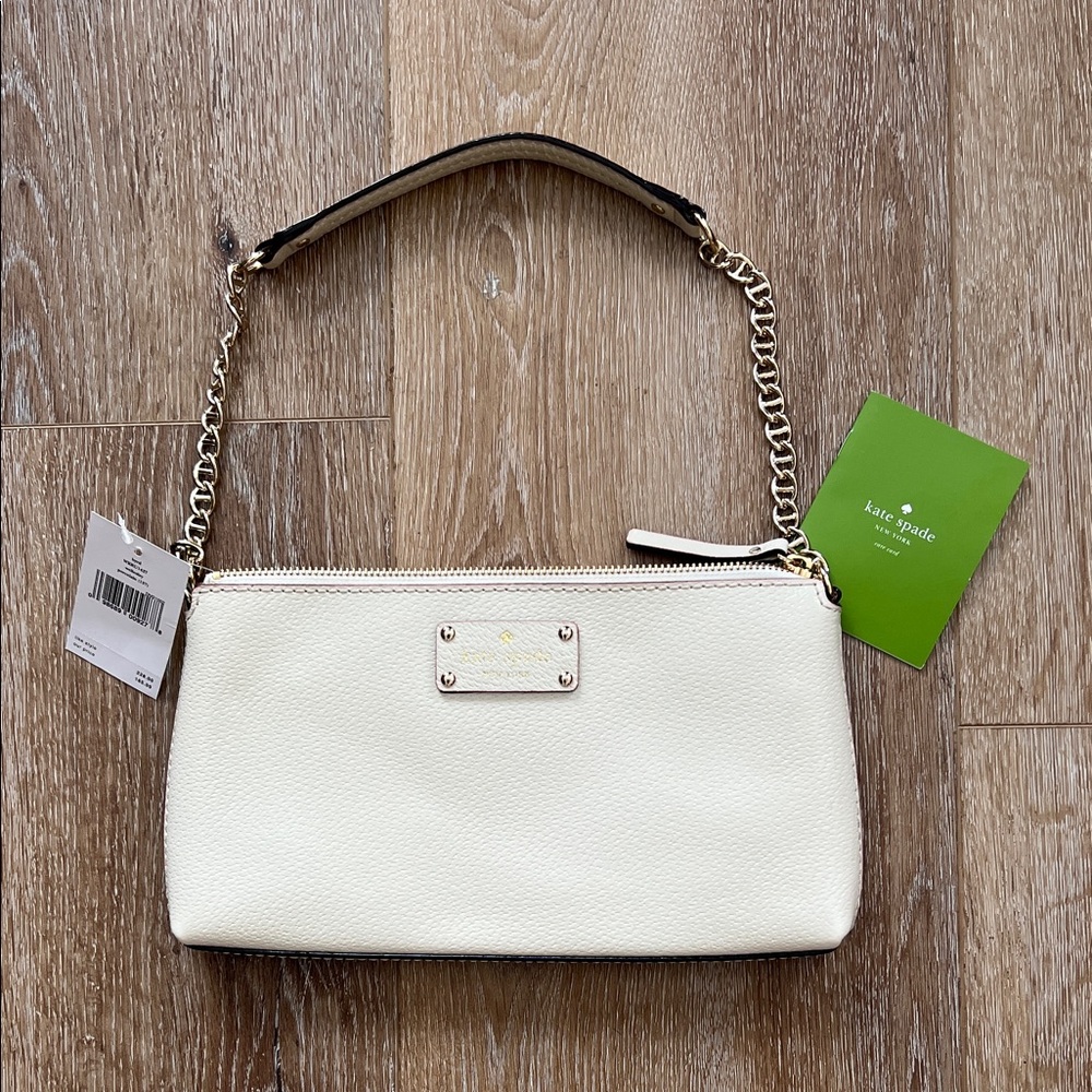Kate Spade Cream Shoulder Bag with Gold Chain